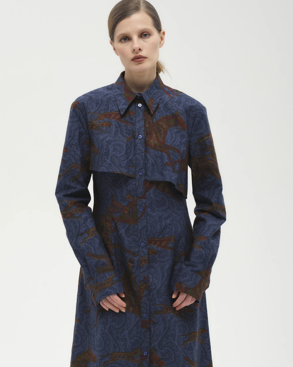 Платье Symphony (Цвет Синий с узором, Размер S, Состав 100% хлопок)