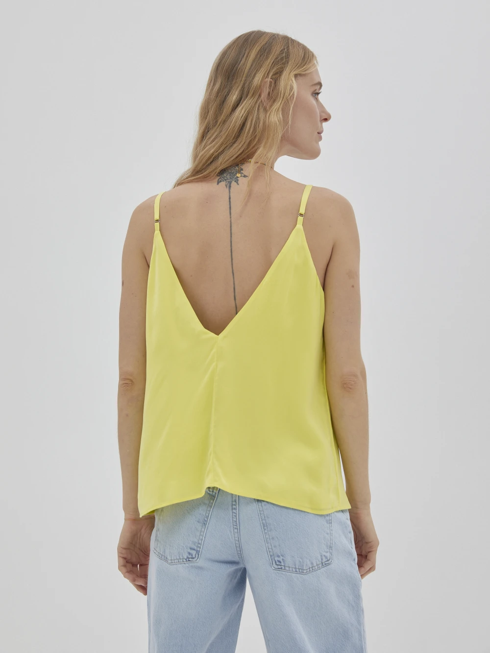 Топ на бретелях Sunna (Цвет Жёлтый, Размер XS, Состав 65% купро, 35% вискоза)