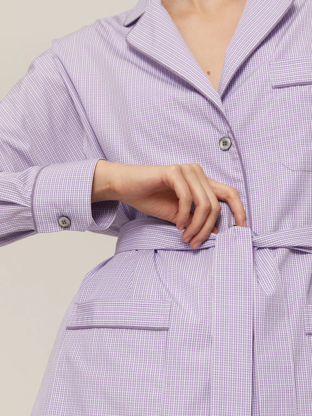 Костюм Aysha (Цвет Фиолетовый в клетку, Размер S, Состав 100% хлопок)