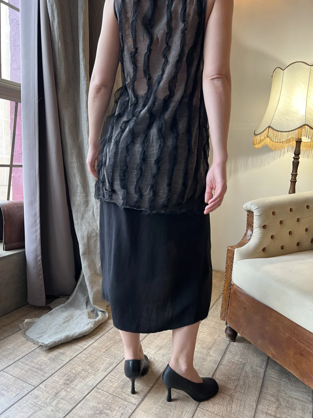 Майка Three ( Цвет Серый с чёрным )