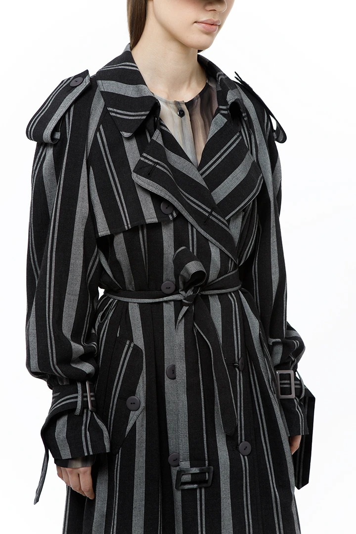 Тренч ARTS ( Цвет Серый в полоску )