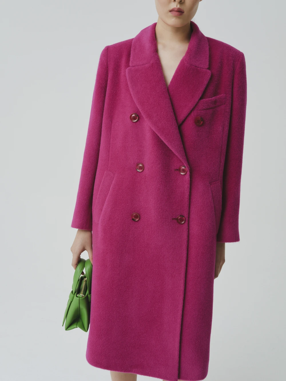 Пальто VJ (Цвет Фуксия, Размер S, Состав 80% шерсть альпака, 20% шерсть)