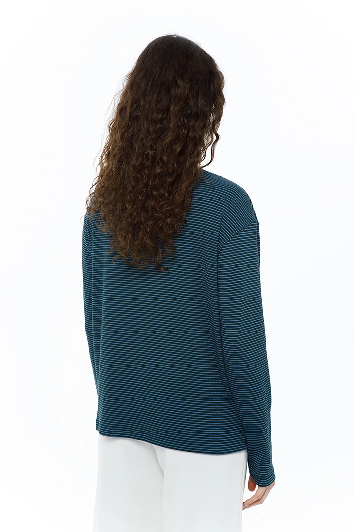 Лонгслив Dad's ( Цвет Зелёный в голубую полоску )