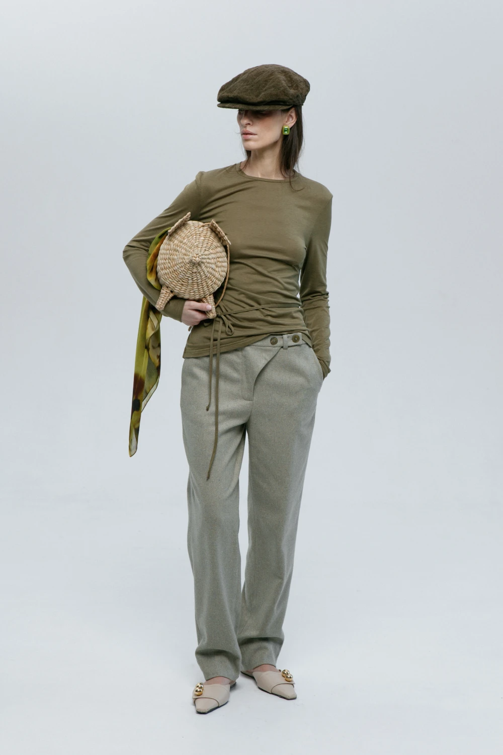 Лонгслив Baet (Цвет Хаки, Размер 44/S, Состав 100% Хлопок)