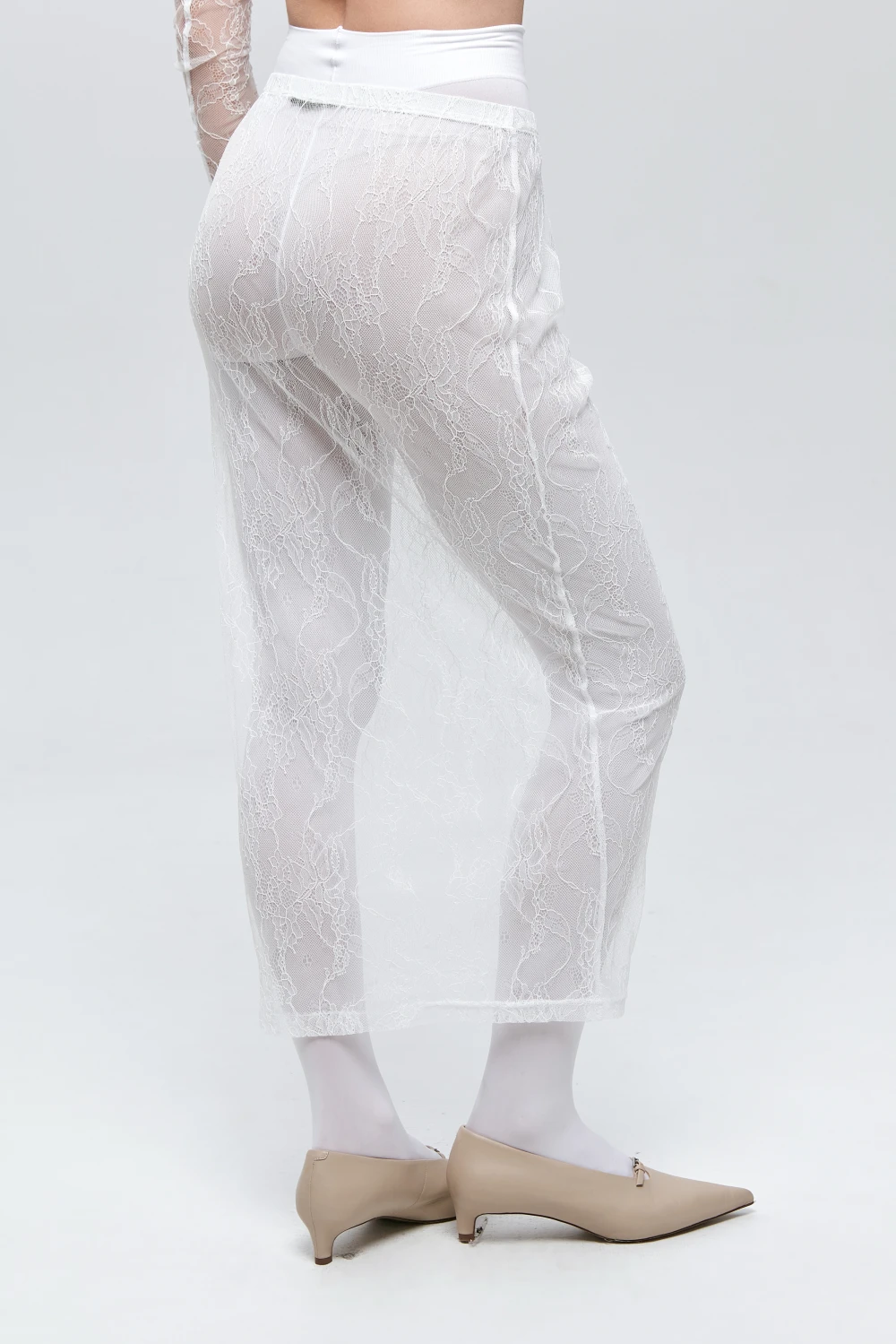 Юбка Chervonec (Цвет Белое-кружево, Размер 44/S, Состав 100% нейлон)