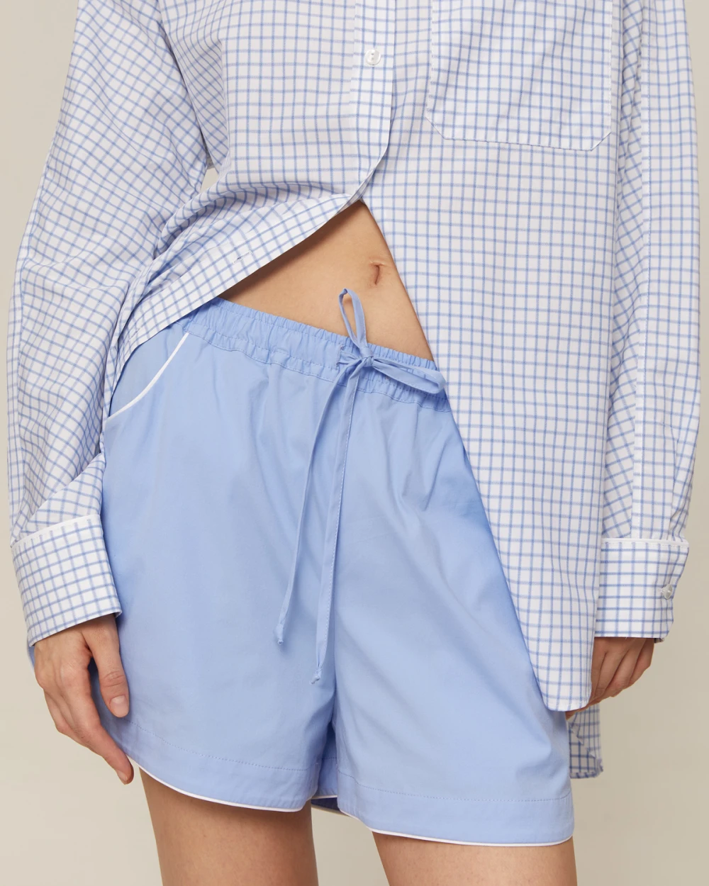 Костюм Atra (Цвет Белый в клетку/голубой, Размер S, Состав 100% хлопок)