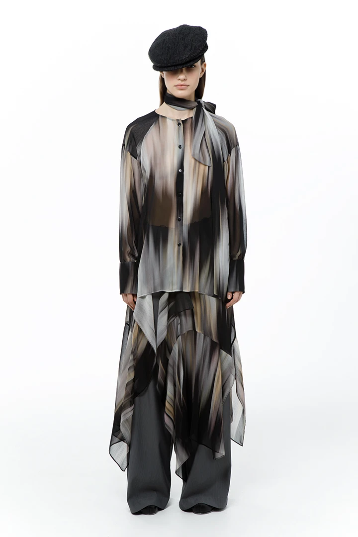 Юбка Veil ( Цвет Серо-чёрная полоска )