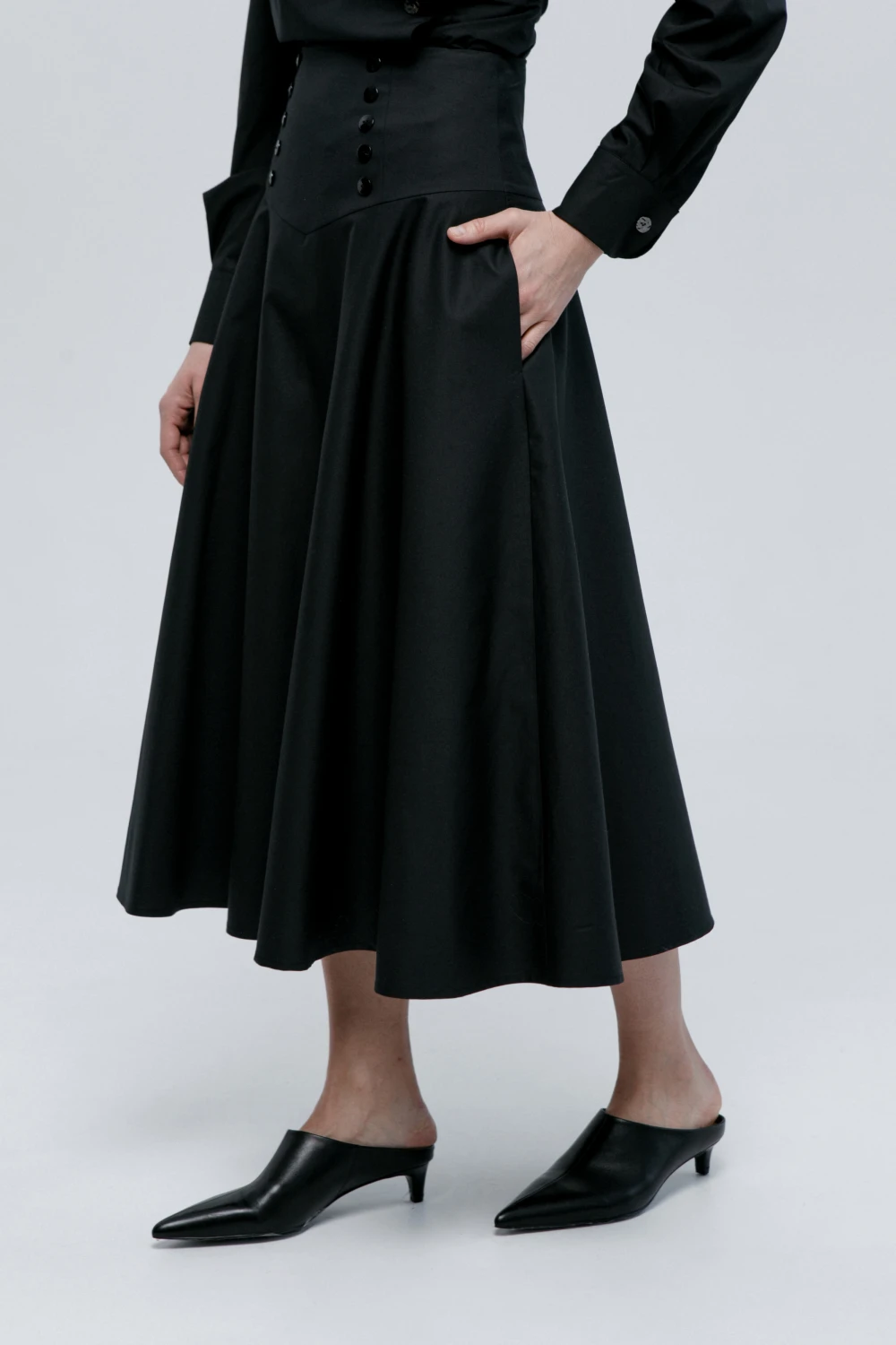 Юбка Courage (Цвет Чёрный, Размер 44/S, Состав 53% Хлопок, 42% Вискоза, 5% Эластан)