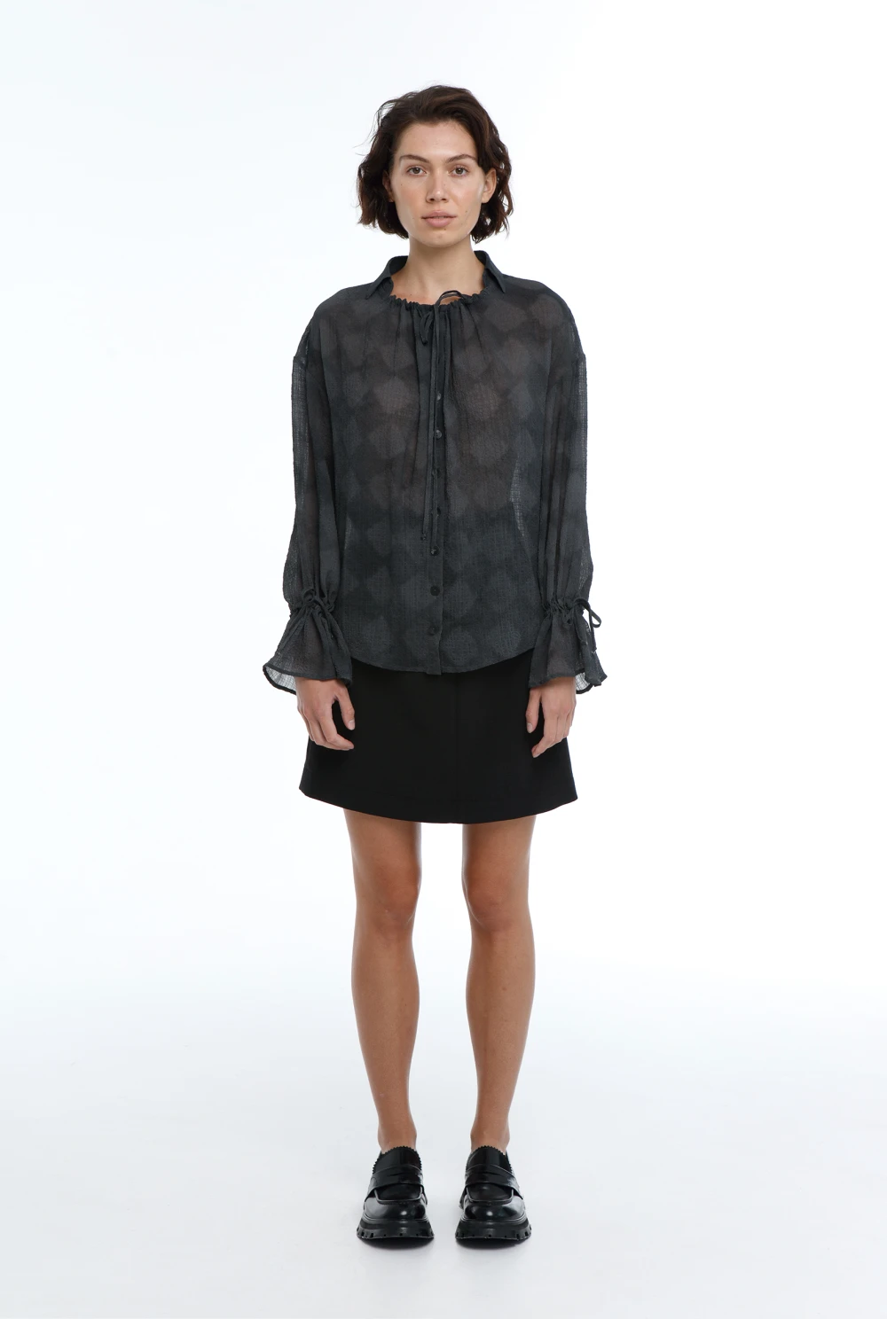 Блузка Blossom (Цвет Тёмно-серый, Размер 44/S, Состав 100% полиэстер)