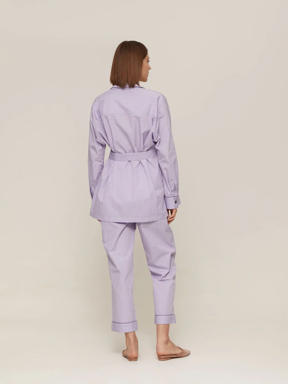 Костюм Aysha (Цвет Фиолетовый в клетку, Размер S, Состав 100% хлопок)