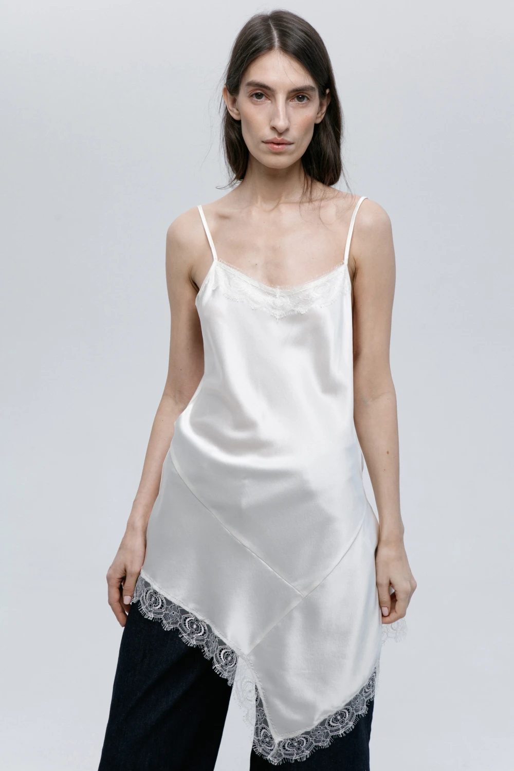 Топ Lace Vinsa (Цвет Молочный, Размер 44/S, Состав 96% Шёлк, 4% Эластан)