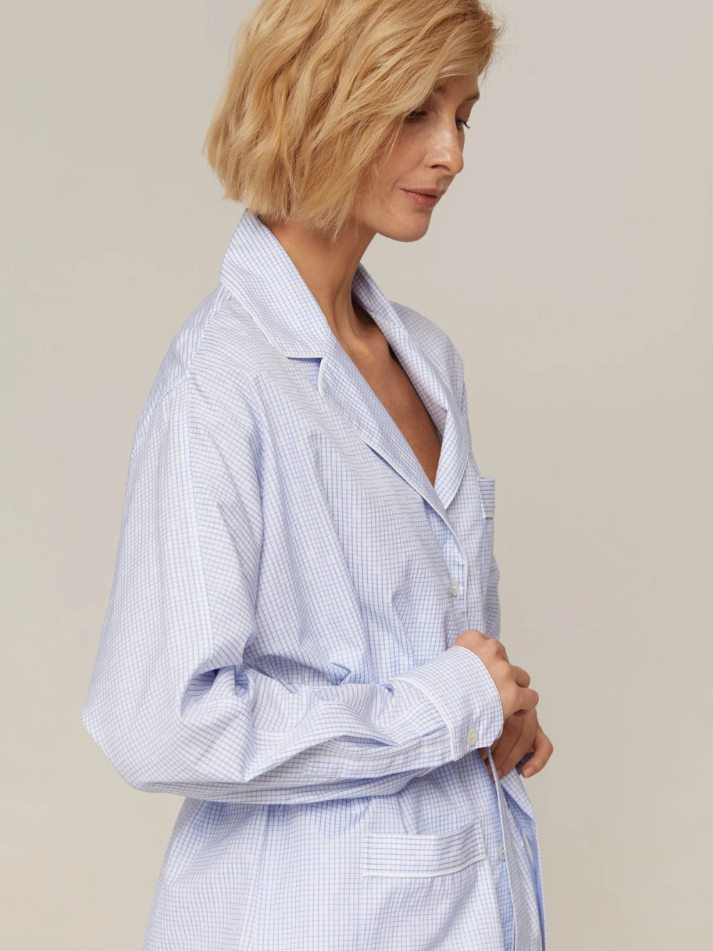 Костюм Aysha (Цвет Голубой в клетку, Размер S, Состав 100% хлопок)