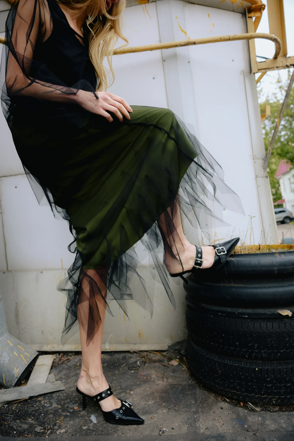 Юбка Ganna (Цвет Хаки, Размер 44/S, Состав 100% купро)