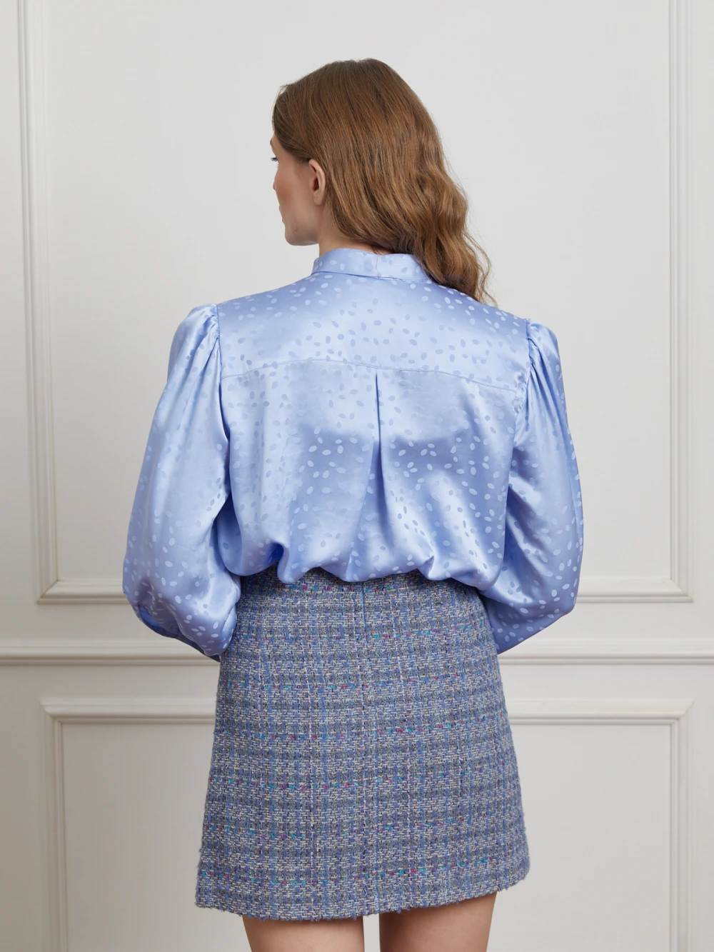 Блузка Tea (Цвет Голубой, Размер S, Состав 100% шёлк)