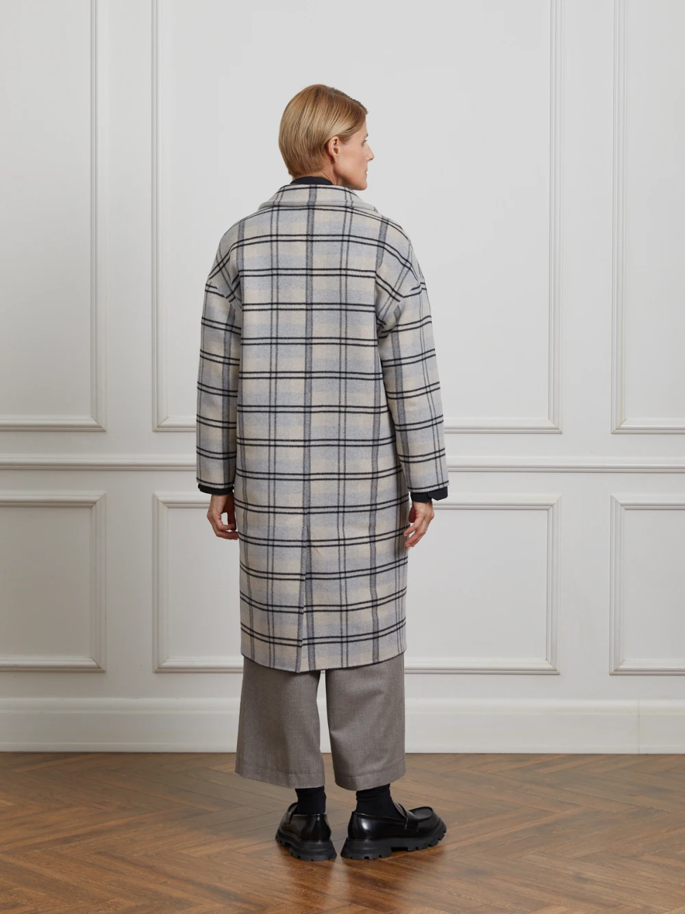 Пальто Lumba (Цвет Светло-серый в клетку, Размер S, Состав 80% шерсть, 20% акрил)