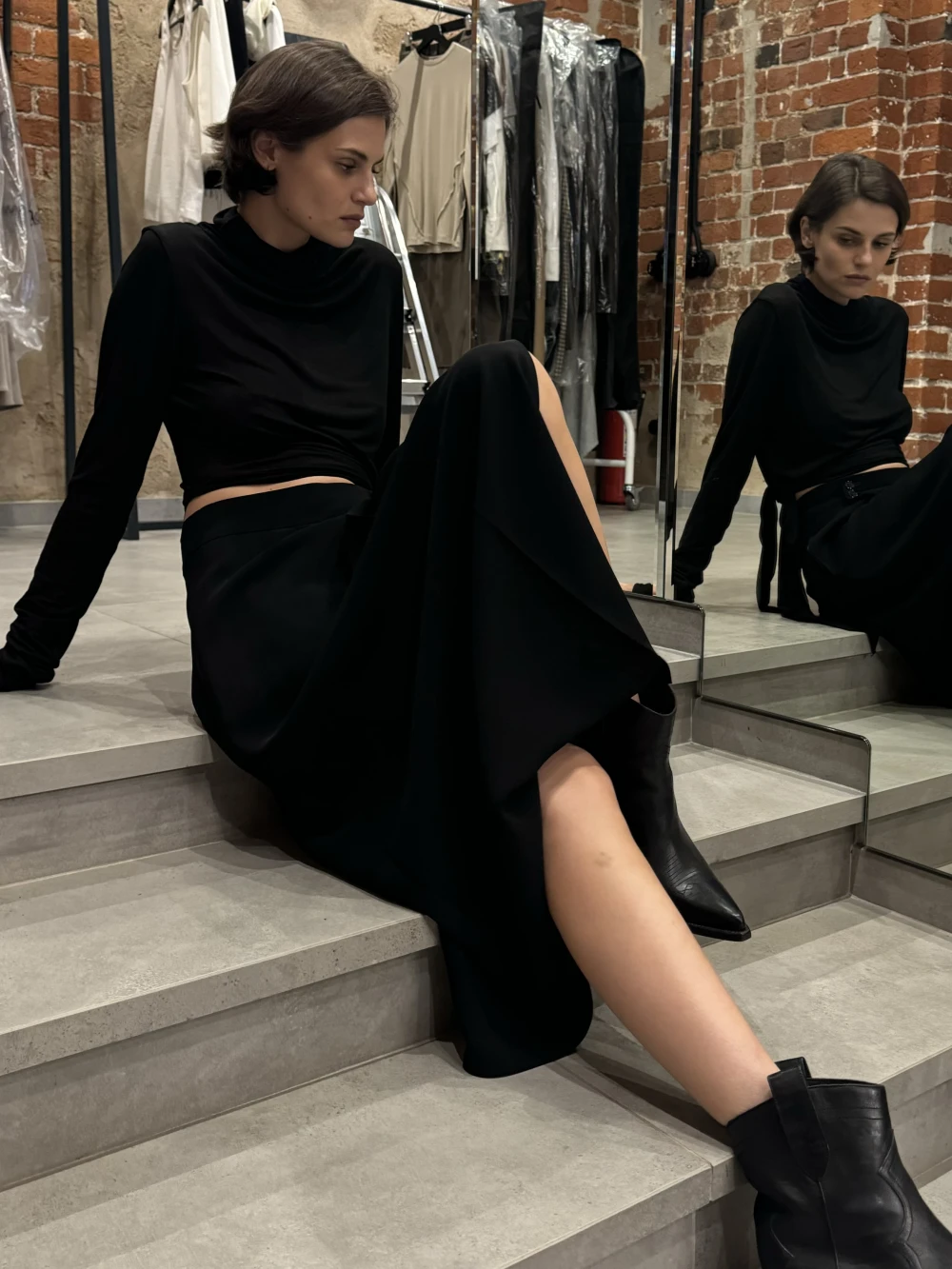 Юбка Stella (Цвет Чёрный, Размер 44/S, Состав 93% вискоза, 7% эластан)