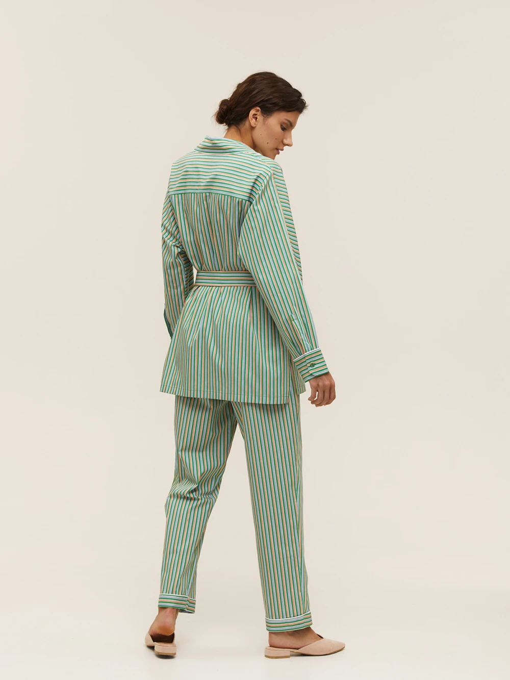 Костюм Aysha (Цвет Зелёный в полоску, Размер S, Состав 100% хлопок)