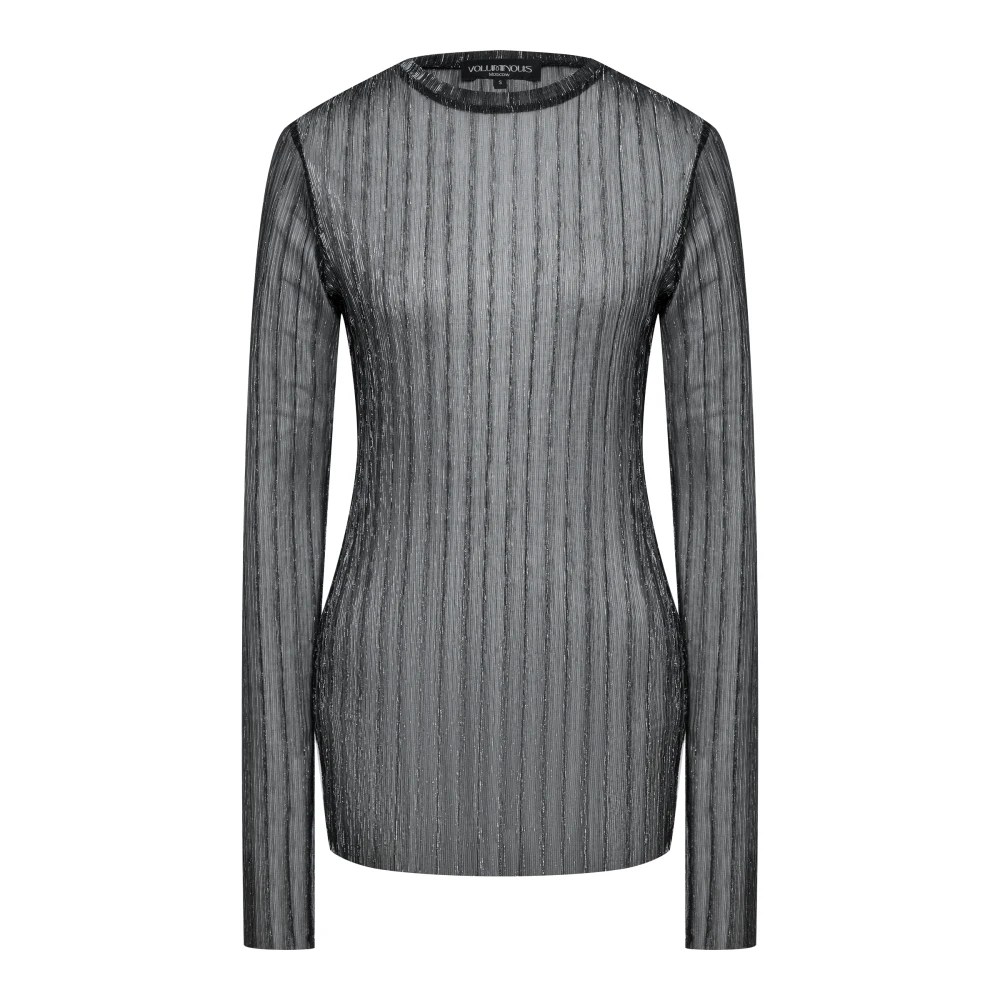 Лонгслив Stiker (Цвет Чёрный с металлизированной нитью, Размер 46/M, Состав 100% полиэстер)