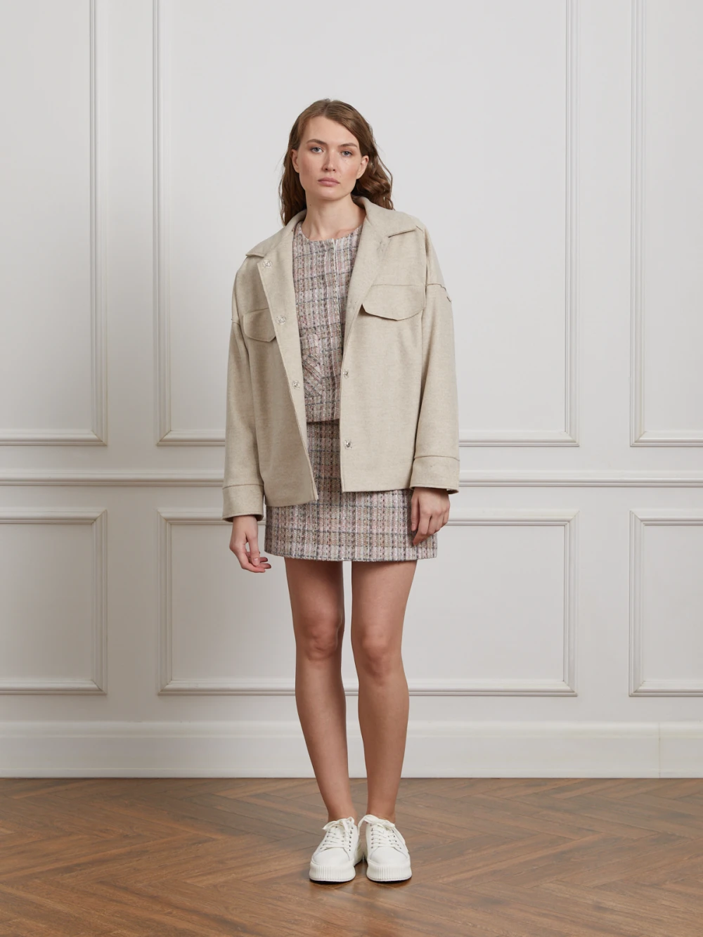 Куртка Vardi (Цвет Молочный, Размер S, Состав 70% шерсть, 20% акрил, 10% кашемир)