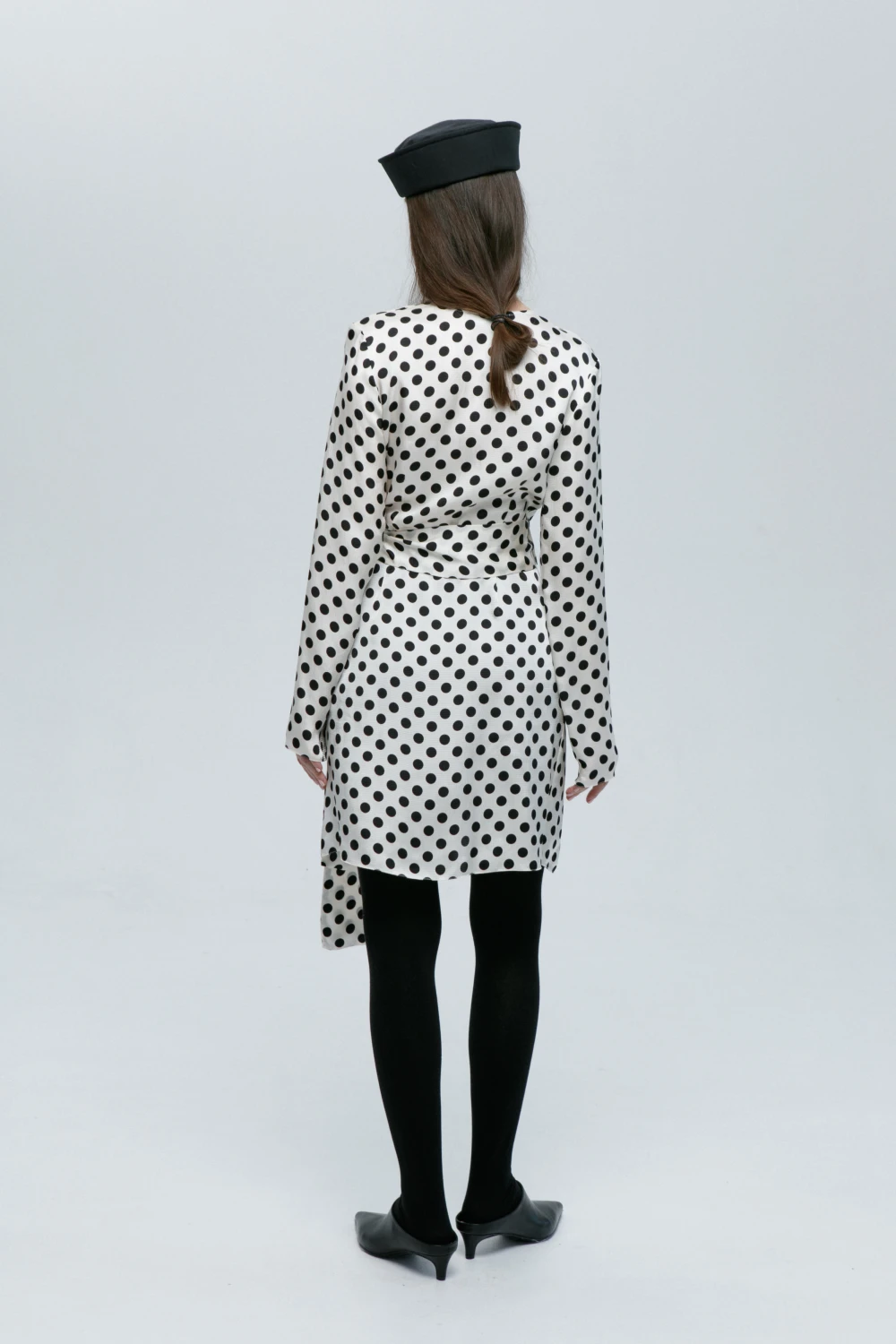 Платье Fita (Цвет Белый в горох, Размер 44/S, Состав 100% Вискоза)