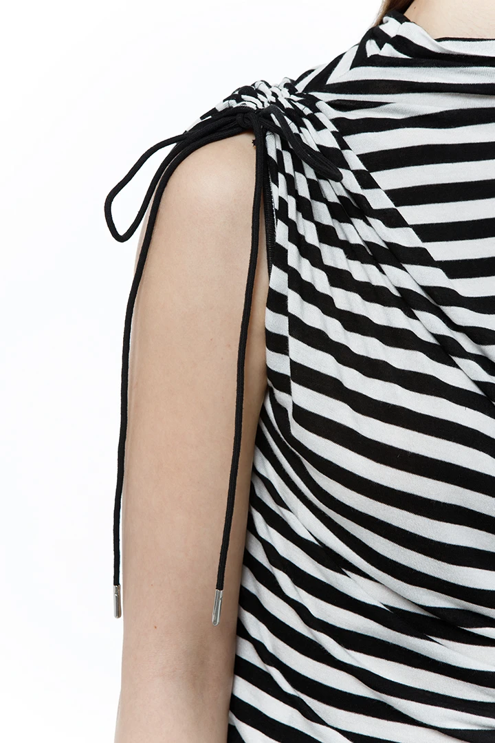 Топ Sorry I`am late ( Цвет Чёрно-белая полоска )