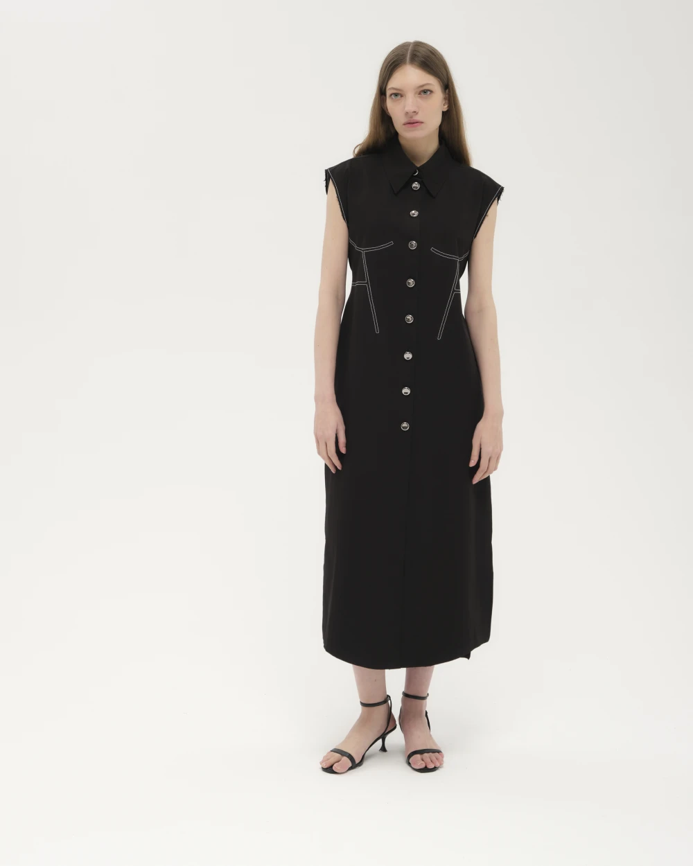 Платье Bela (Цвет Чёрный, Размер S, Состав 97% хлопок, 3% эластан)