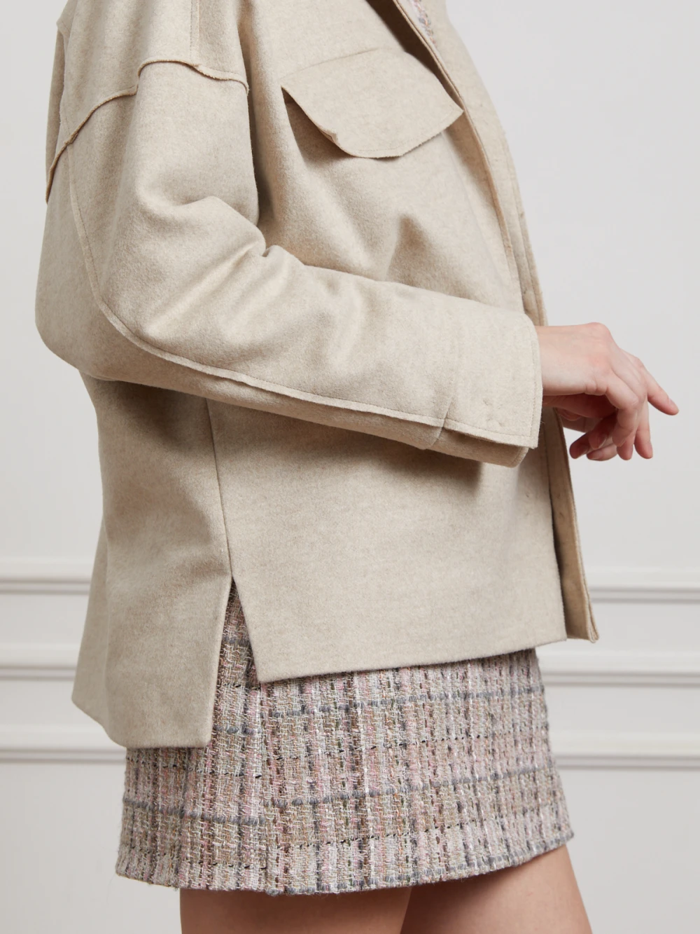 Куртка Vardi (Цвет Молочный, Размер S, Состав 70% шерсть, 20% акрил, 10% кашемир)