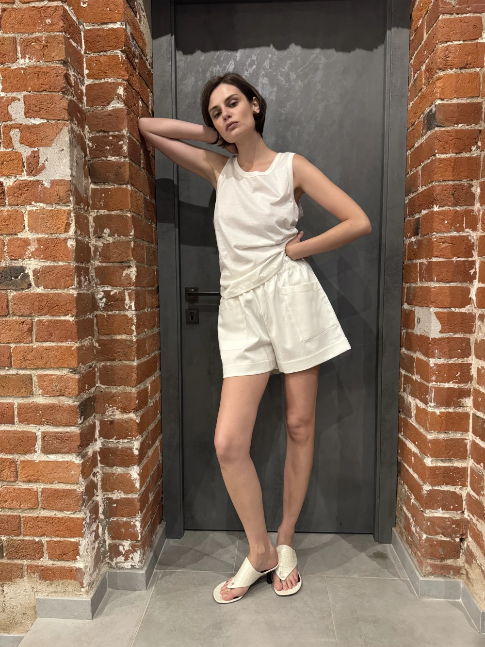 Шорты Cherry (Цвет Белый, Размер 44/S, Состав 97% хлопок, 3% эластан)