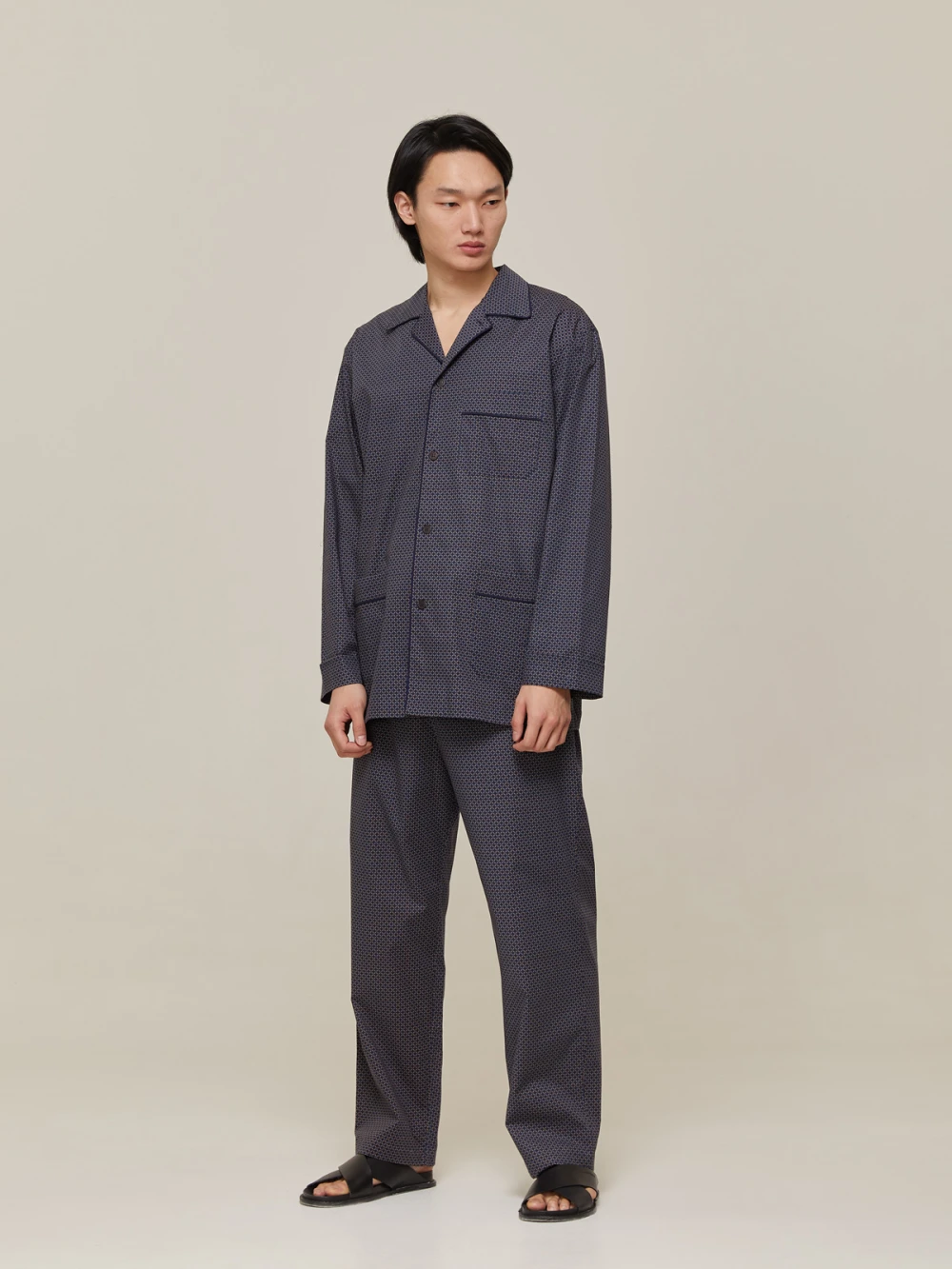 Пижама мужская Ulf (Цвет Тёмно-синий с узором, Размер L, Состав 100% хлопок)