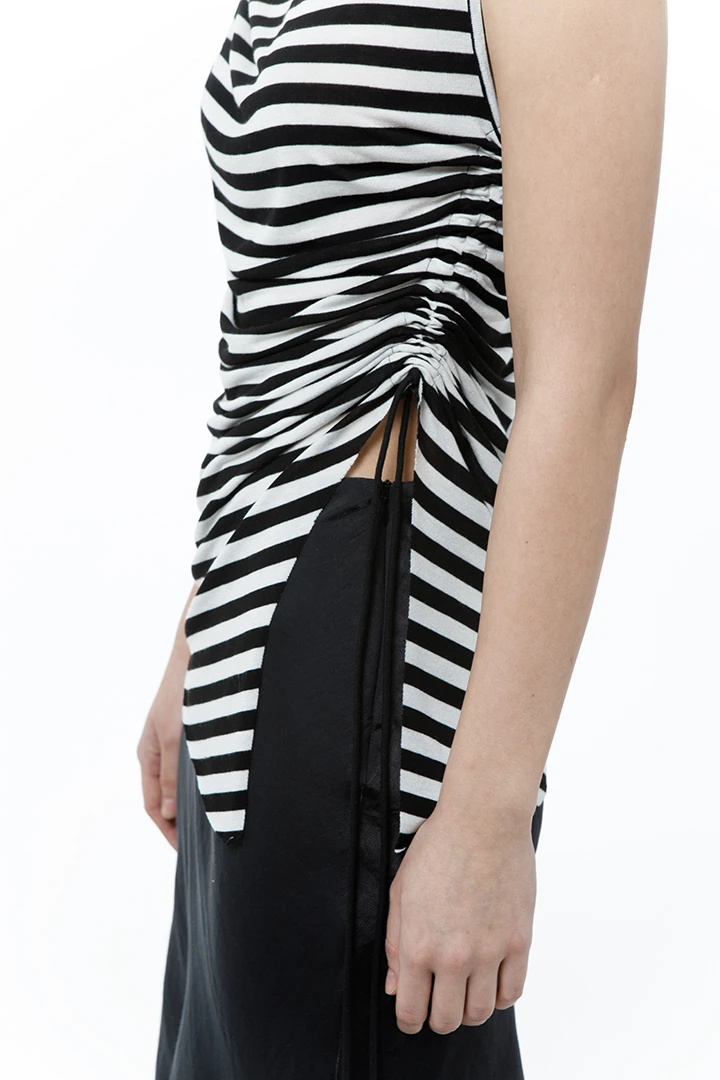 Топ Sorry I`am late ( Цвет Чёрно-белая полоска )