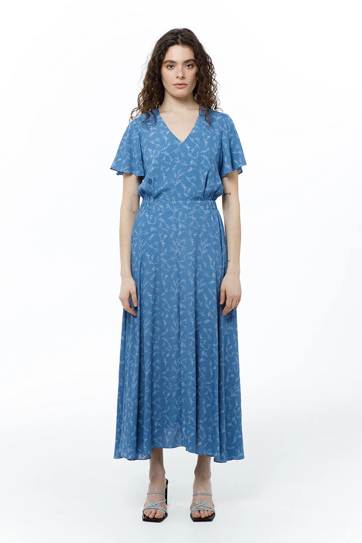 Платье Nymph (Цвет Голубой в цветок, Размер 44/S, Состав 100% вискоза)