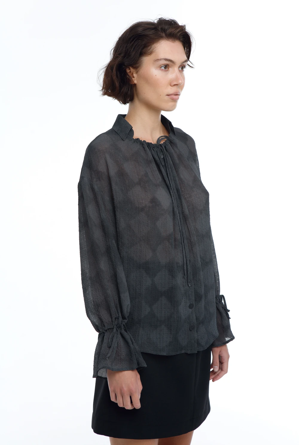 Блузка Blossom (Цвет Тёмно-серый, Размер 44/S, Состав 100% полиэстер)