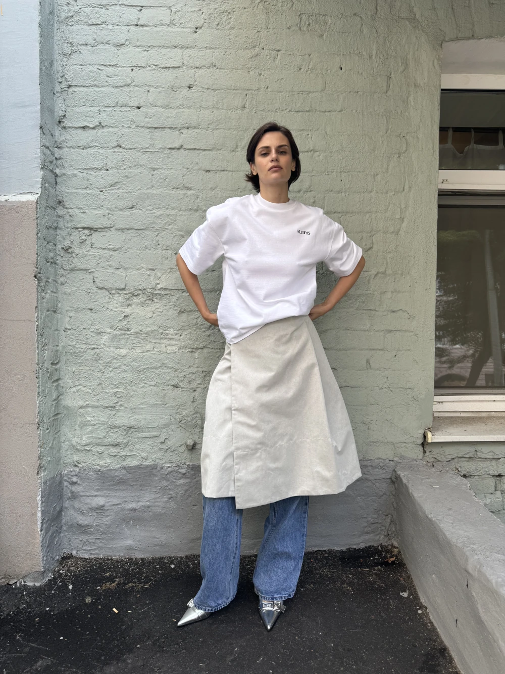 Юбка Moreen (Цвет Фактура Серый, Размер 44/S, Состав 100% хлопок)