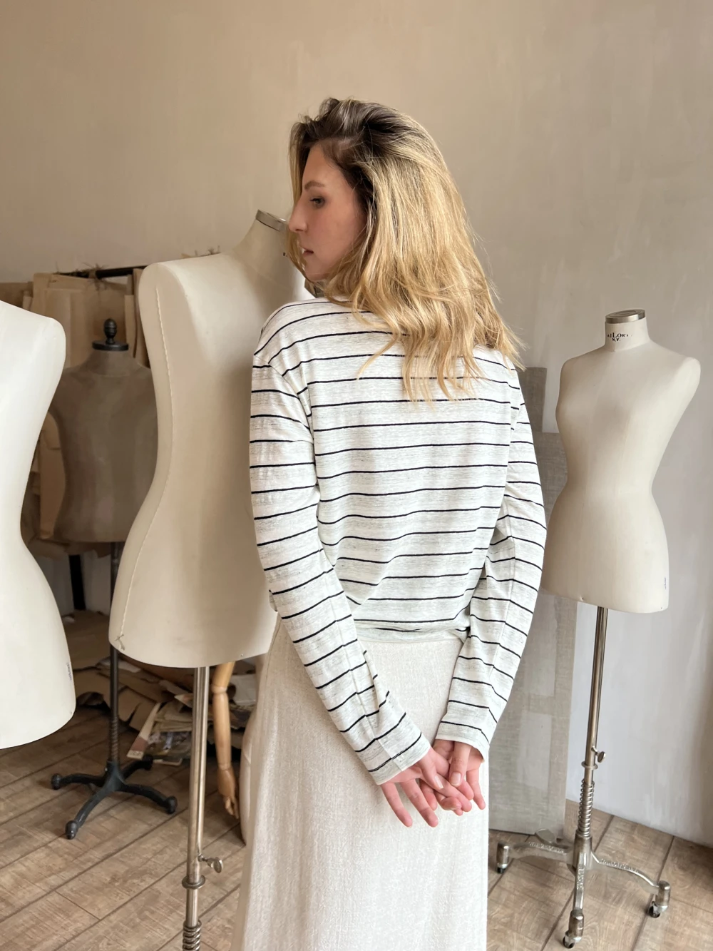 Лонгслив Dad's ( Цвет Серо-белая полоска )