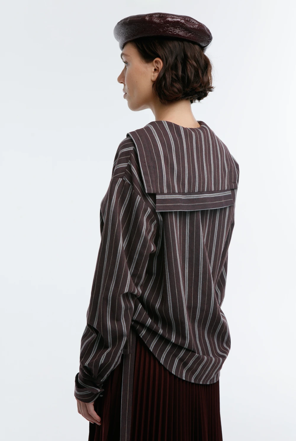 Рубашка Leningrad (Цвет Коричневый в полоску, Размер 44/S, Состав 89% Хлопок, 11% Шерсть)