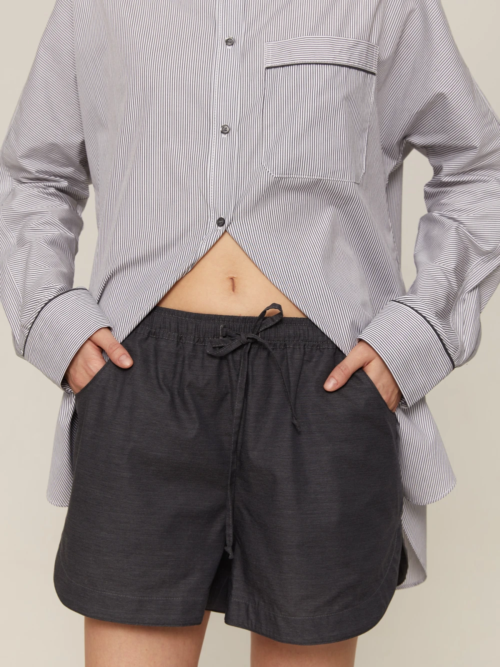 Костюм Atra (Цвет Чёрно-белый в полоску/серый, Размер S, Состав 100% хлопок)