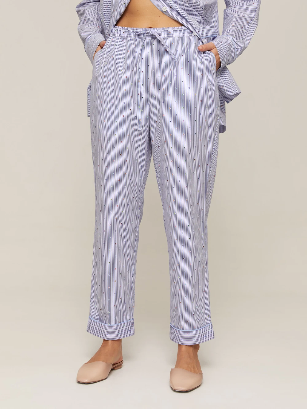 Костюм Aysha (Цвет Голубой в полоску с узором, Размер S, Состав 100% хлопок)