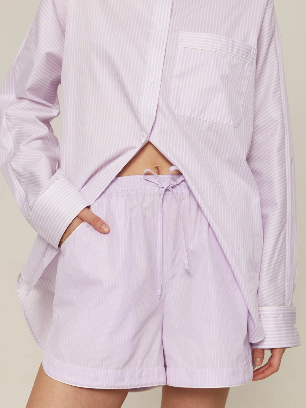 Костюм Atra (Цвет Сиреневый в белую полоску/сиреневый в полоску, Размер S, Состав 100% хлопок)