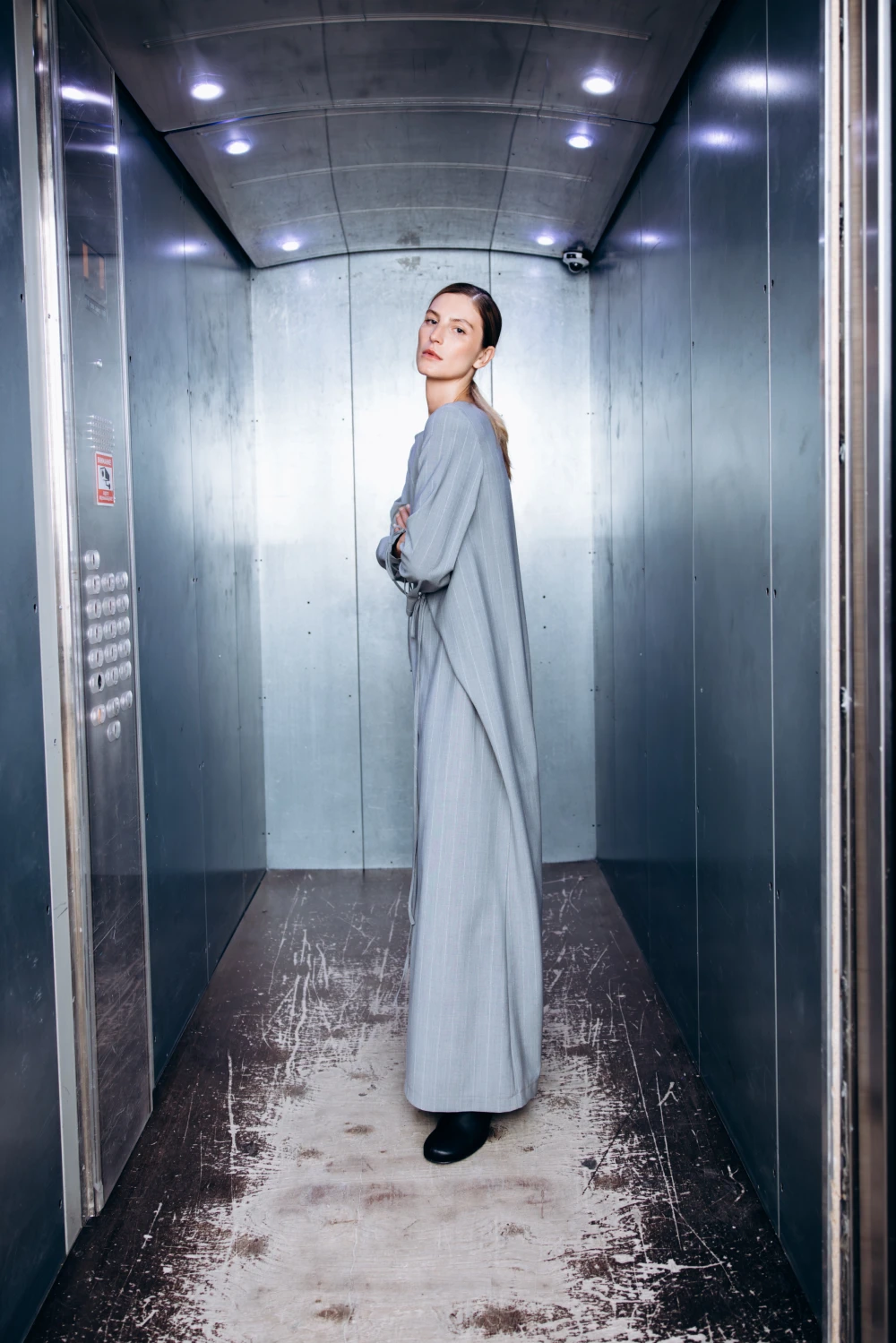 Платье Executive Realness ( Цвет Серый в полоску )