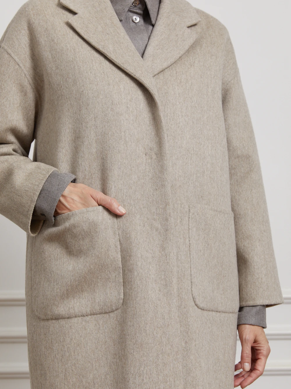 Пальто Lumba (Цвет Бежевый/Молочный, Размер S, Состав 90% шерсть, 10% кашемир)