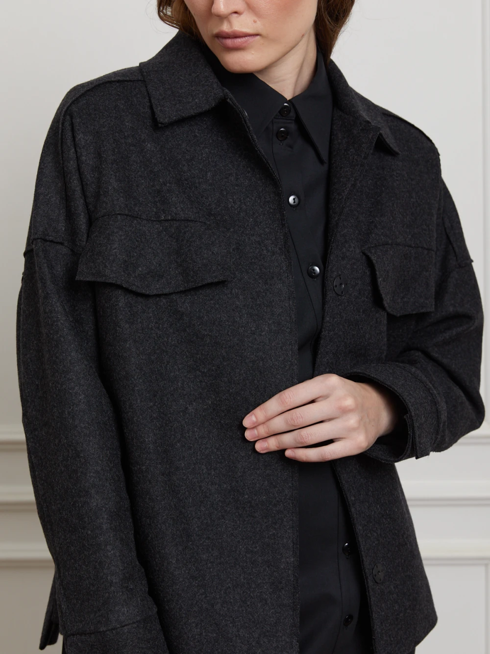 Куртка Vardi (Цвет Чёрный меланж, Размер S, Состав 75% шерсть, 25% акрил)