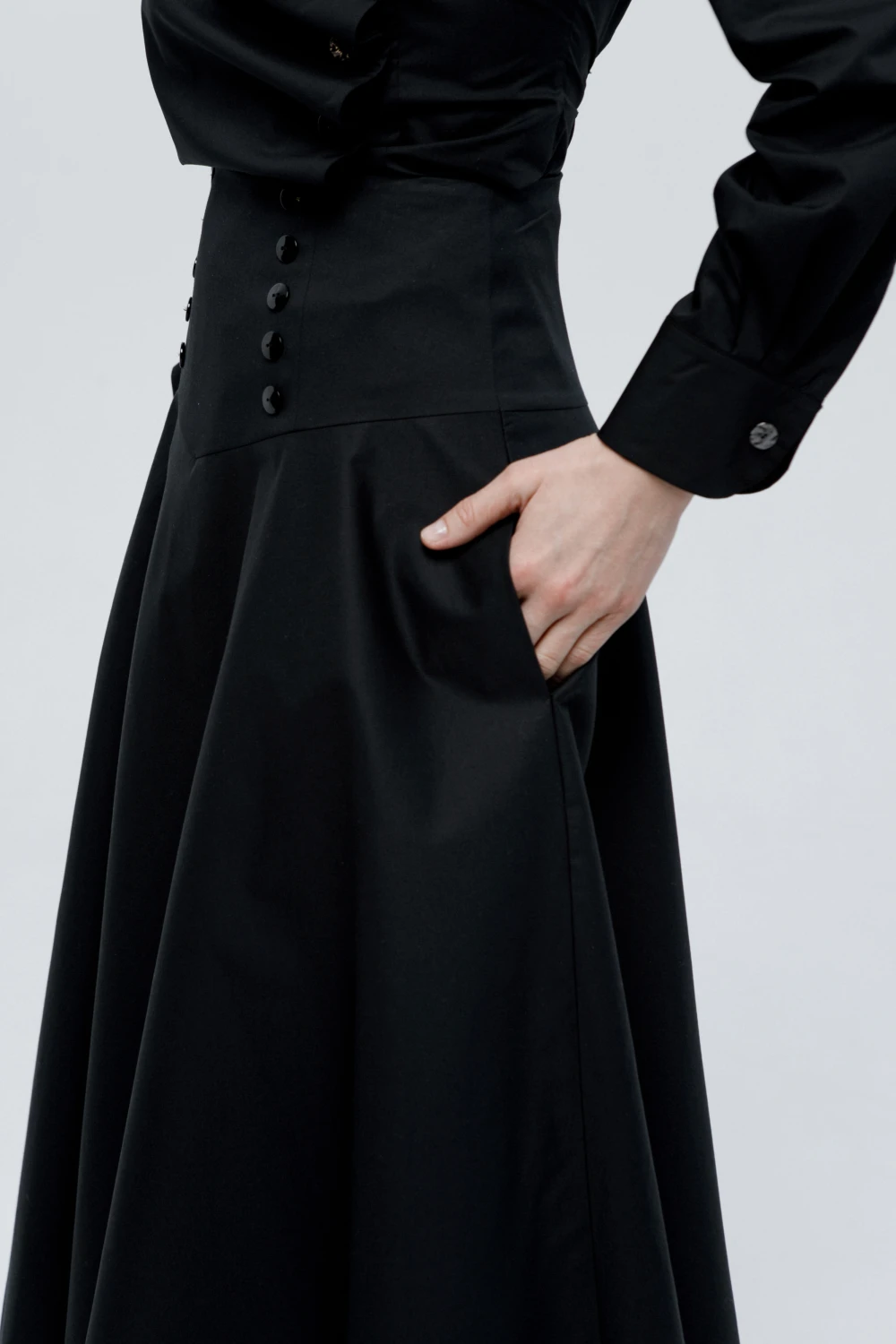 Юбка Courage (Цвет Чёрный, Размер 44/S, Состав 53% Хлопок, 42% Вискоза, 5% Эластан)