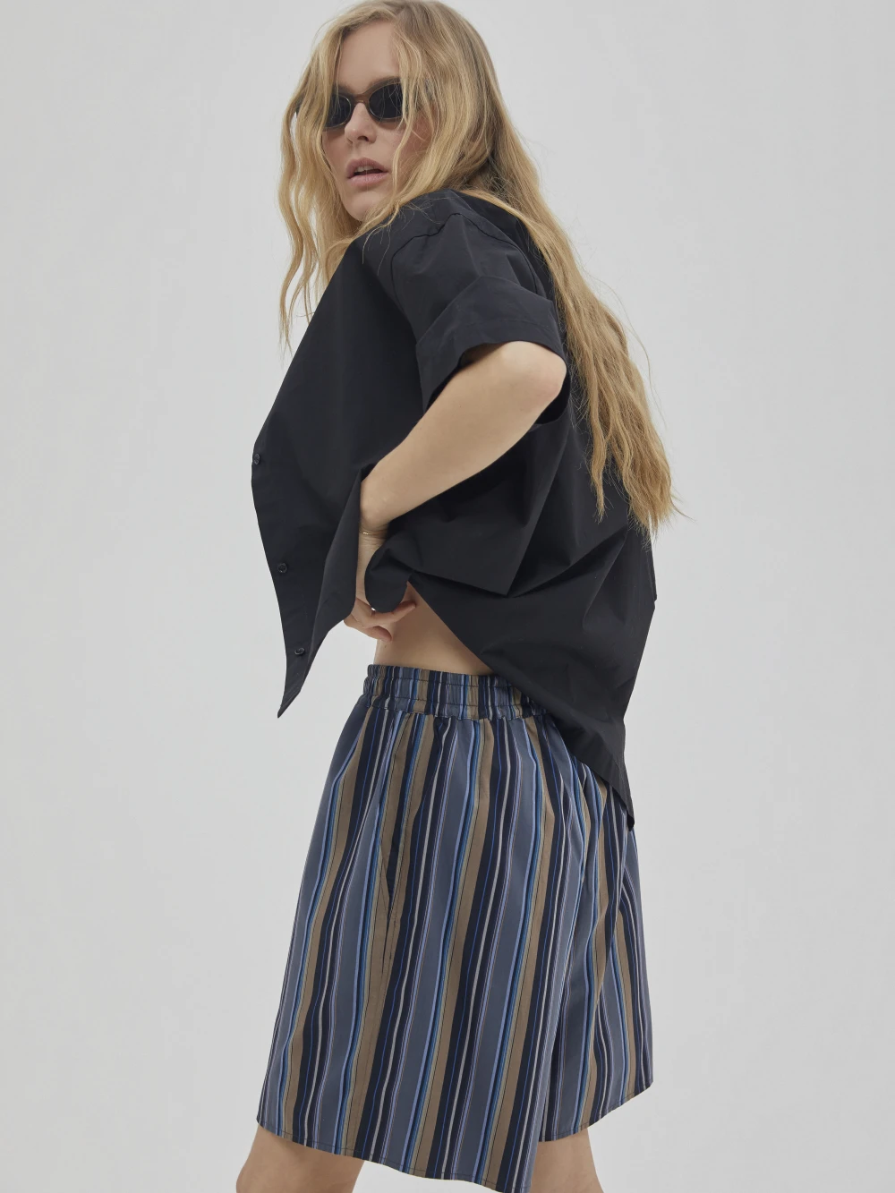 Шорты Dali (Цвет Тёмно-синий в полоску, Размер XL, Состав 100% хлопок)