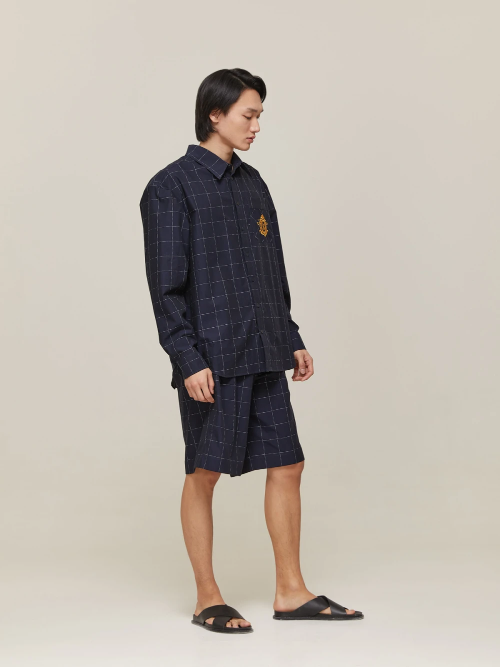 Пижама мужская Aries (Цвет Чернильный в клетку, Размер M, Состав 100% хлопок)