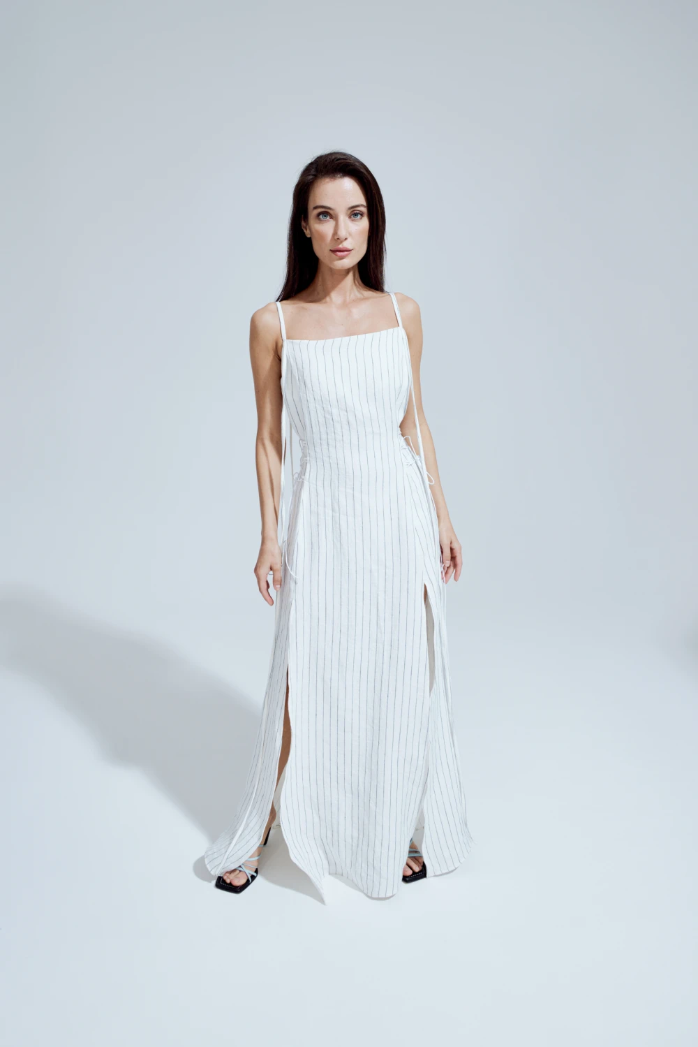 Платье Assol (Цвет Белый в чёрную полоску, Размер 44/S, Состав 100% хлопок)