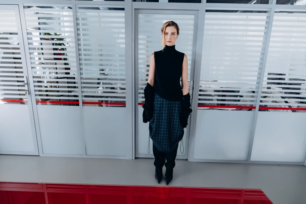 Юбка Vacation soon (Цвет Зелёный в клетку , Размер 44/S, Состав 100% хлопок)