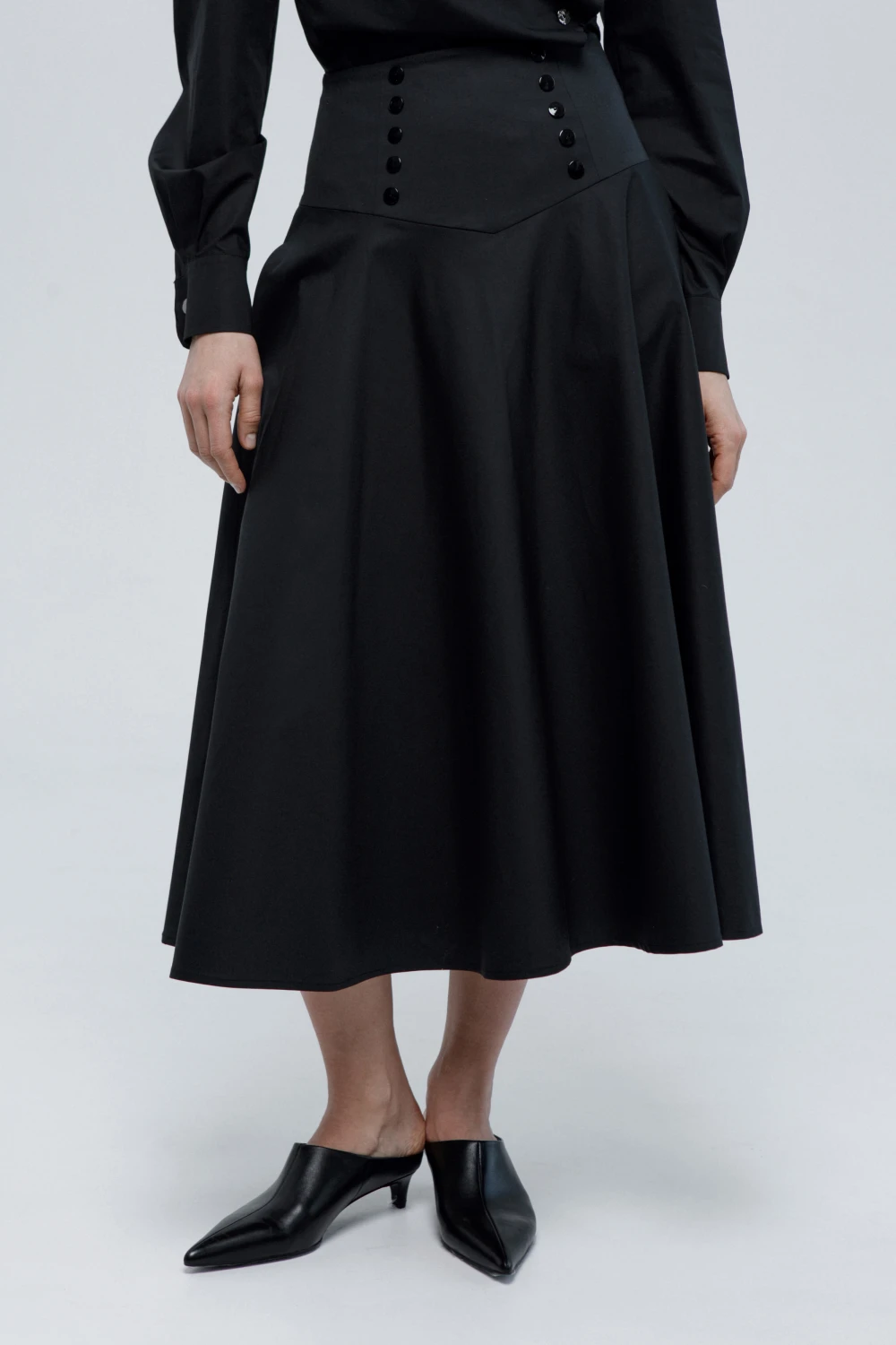 Юбка Courage (Цвет Чёрный, Размер 44/S, Состав 53% Хлопок, 42% Вискоза, 5% Эластан)