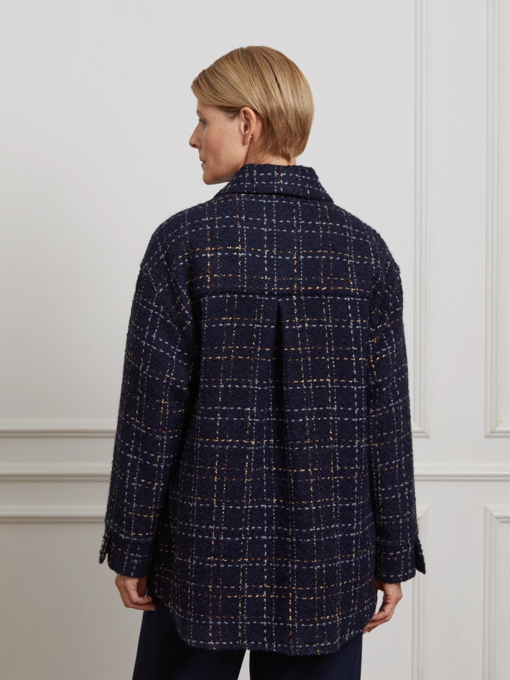 Куртка Esa (Цвет Тёмно-синий в клетку, Размер S, Состав 72% шерсть, 16% акрил, 12% вискоза)