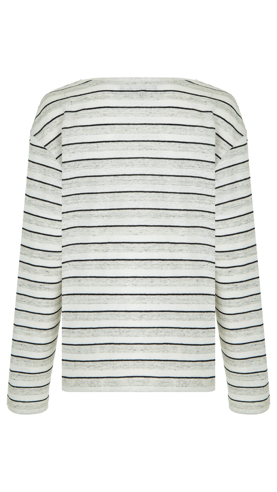 Лонгслив Dad's (Цвет Серо-белая полоска, Размер 50/XL, Состав 100% лён)