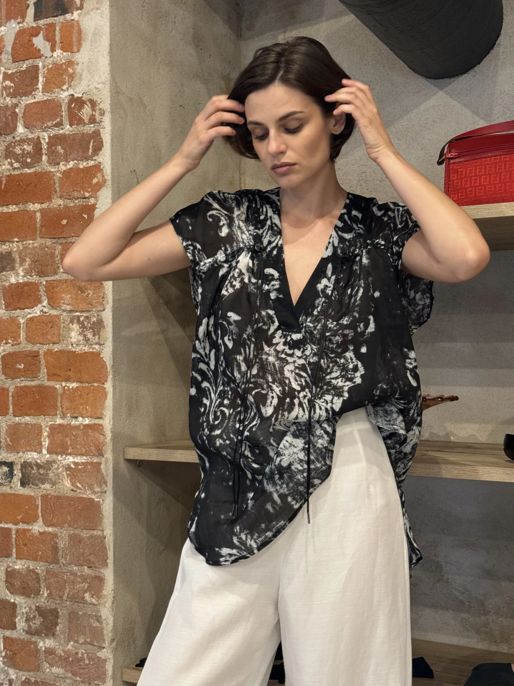 Блуза Noel (Цвет Чёрный, Размер 44/S, Состав 100% рами)